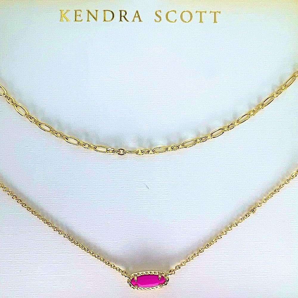 Kendra Scott Gold and Pink Necklace Set
